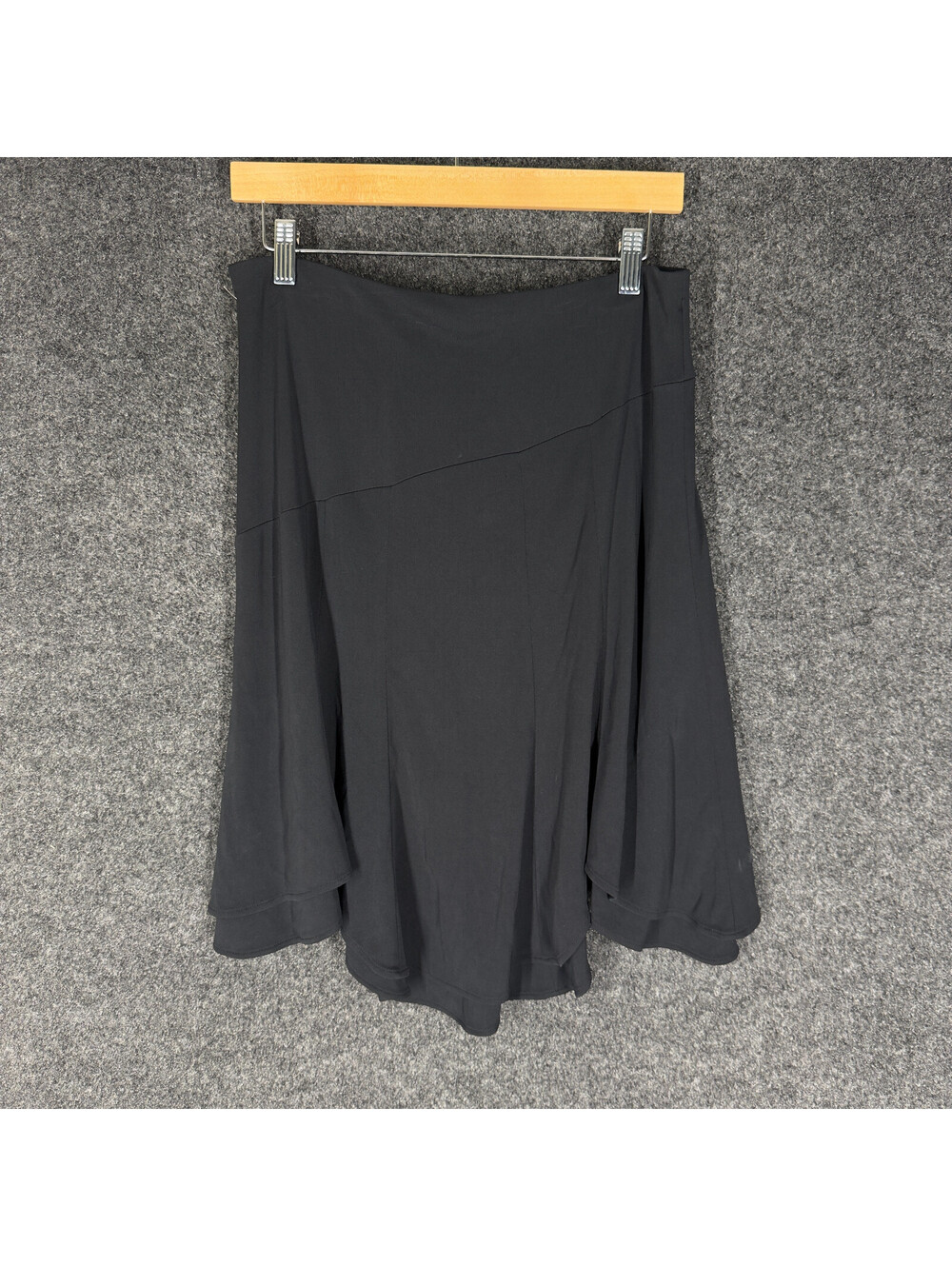 Express Skirt Women M Medium Black A-Line Pull On Mid Rise Stretch Rayon Casual - Picture 4 of 8
